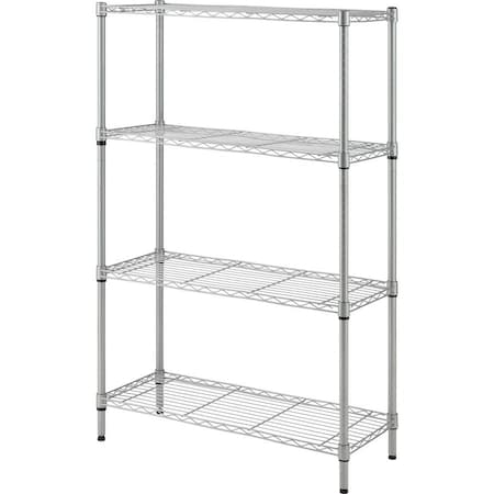 Lorell Wire Shelving, 4-shelf, Light-duty, 36"Wx14"Dx54"H, Silver LLR70063